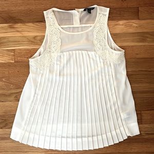 White ruffle dressy tank top